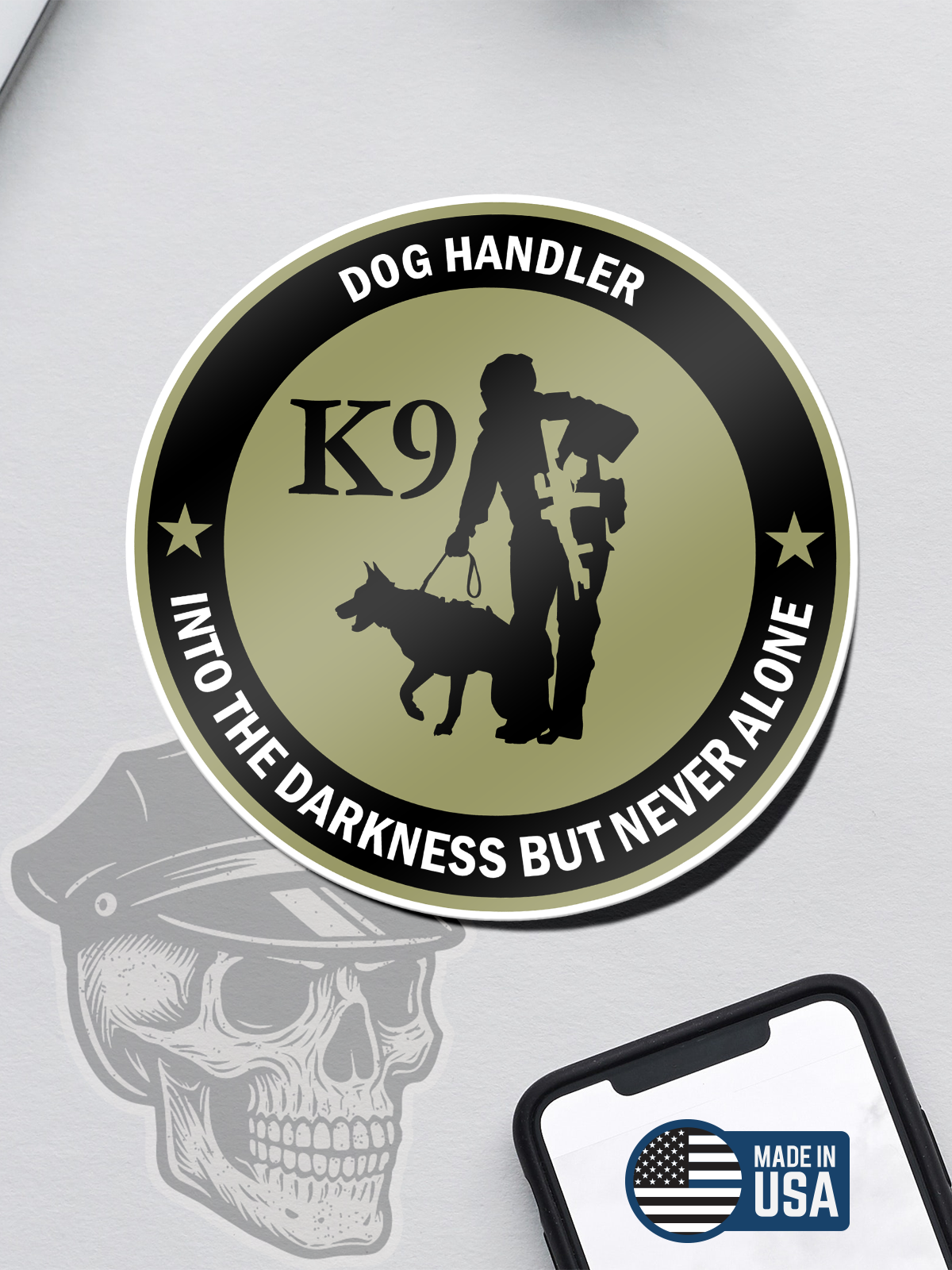 Dog Handler, Into The Darkness But Never Alone Sticker